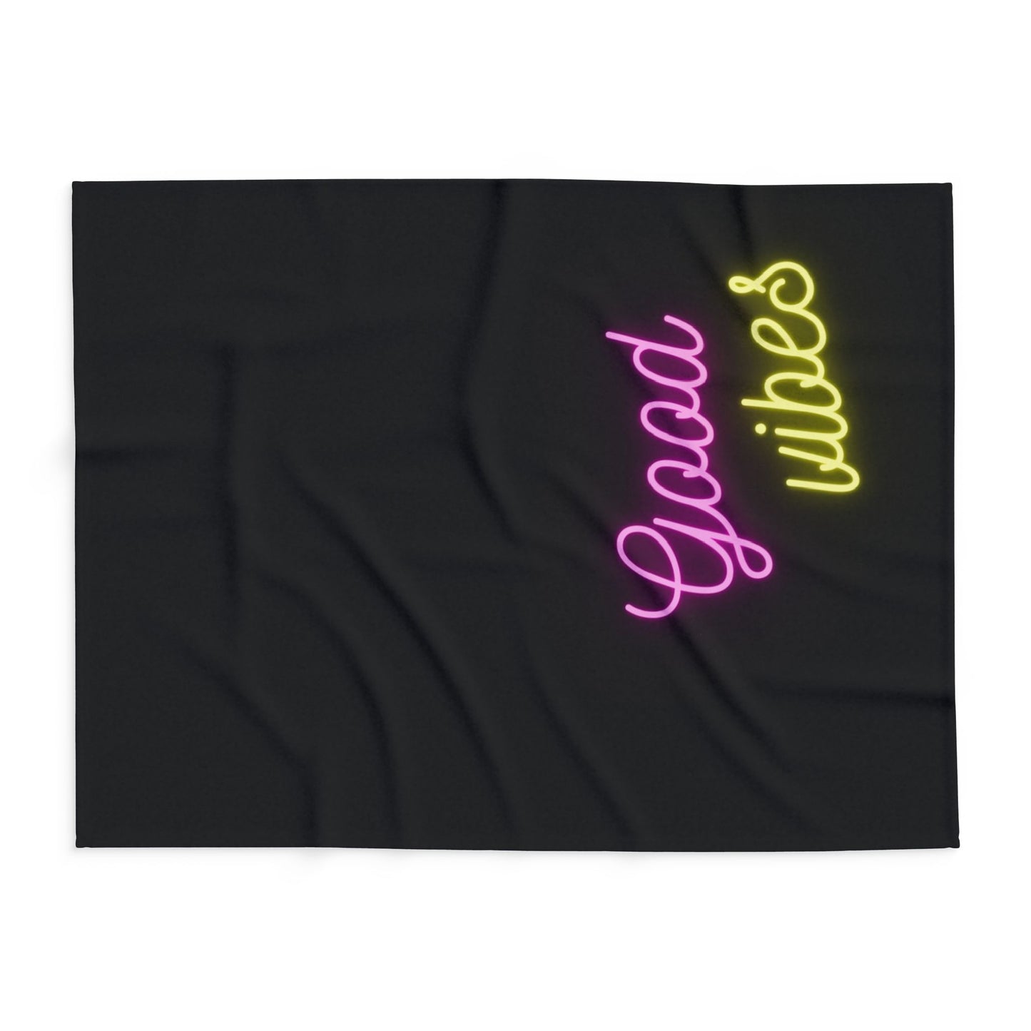 good vibes blanket - black