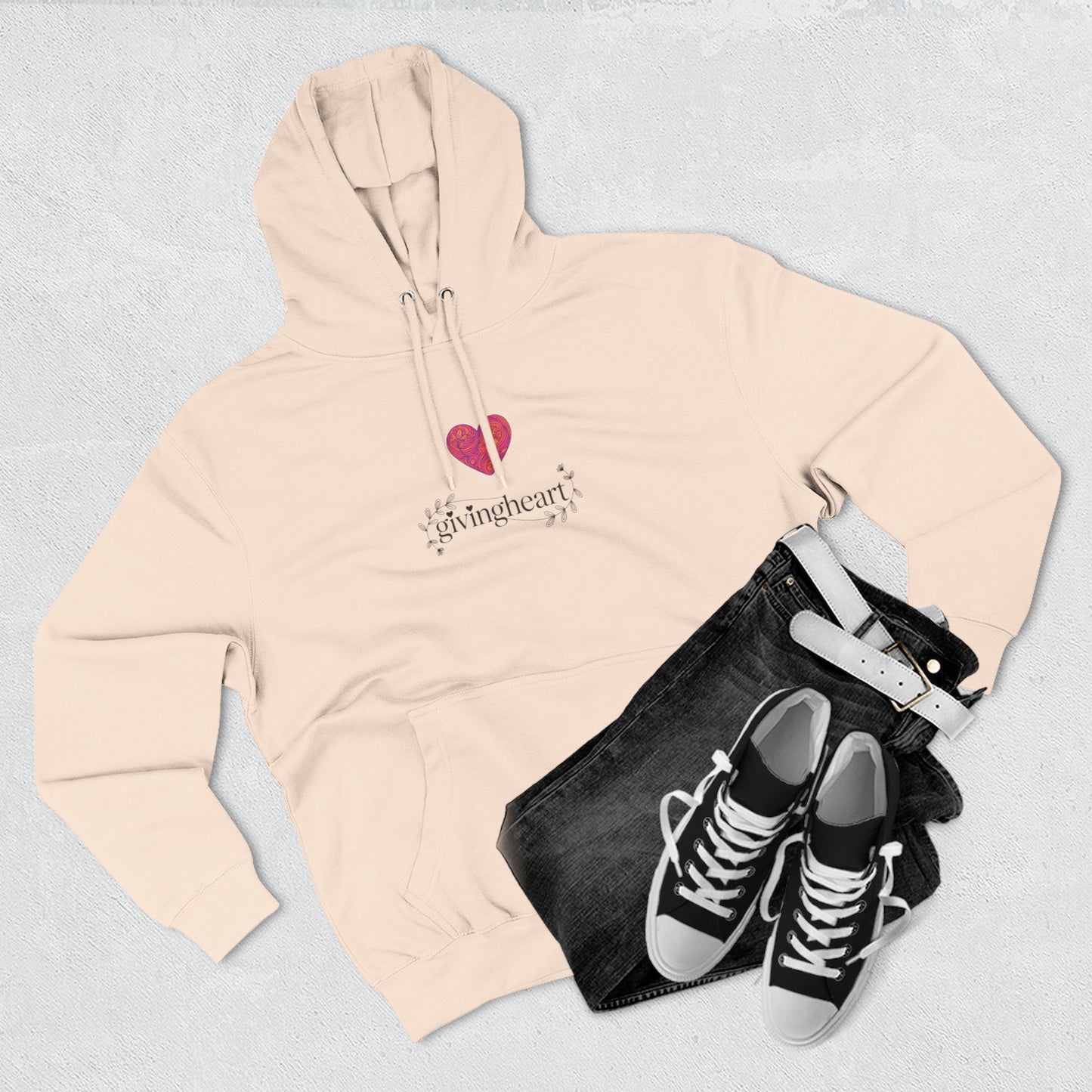 givingheart - rose hoodie