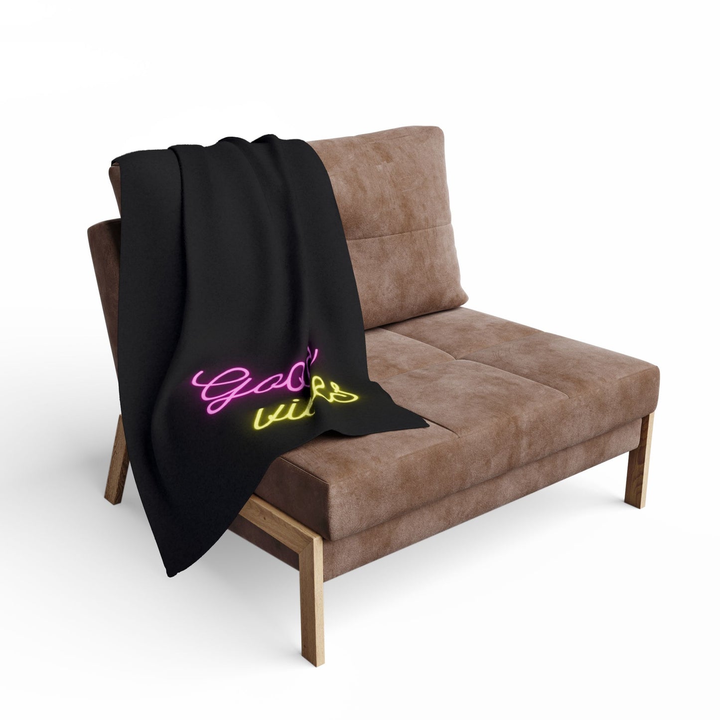 good vibes blanket - black