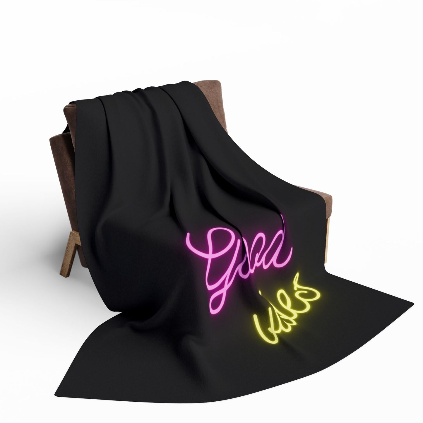 good vibes blanket - black