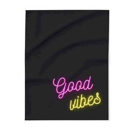 good vibes blanket - black