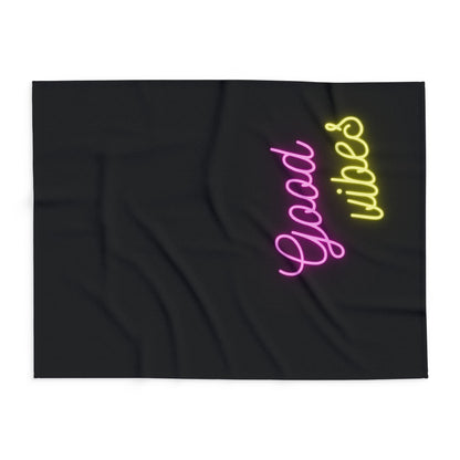 good vibes blanket - black