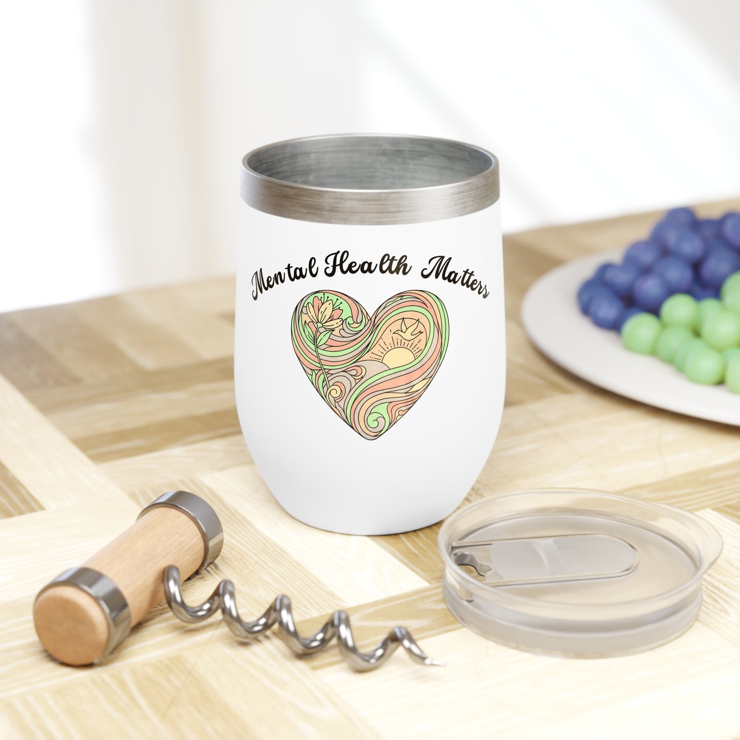 mental health matters wine tumbler - wonderland