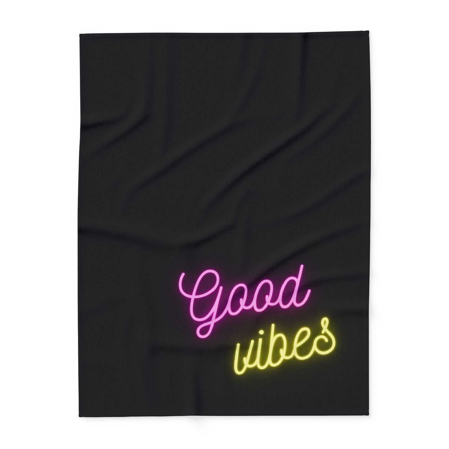 good vibes blanket - black