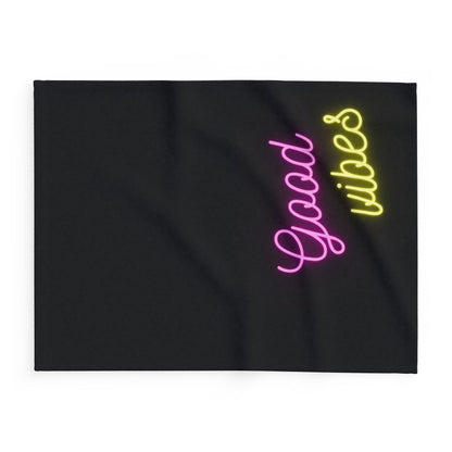 good vibes blanket - black