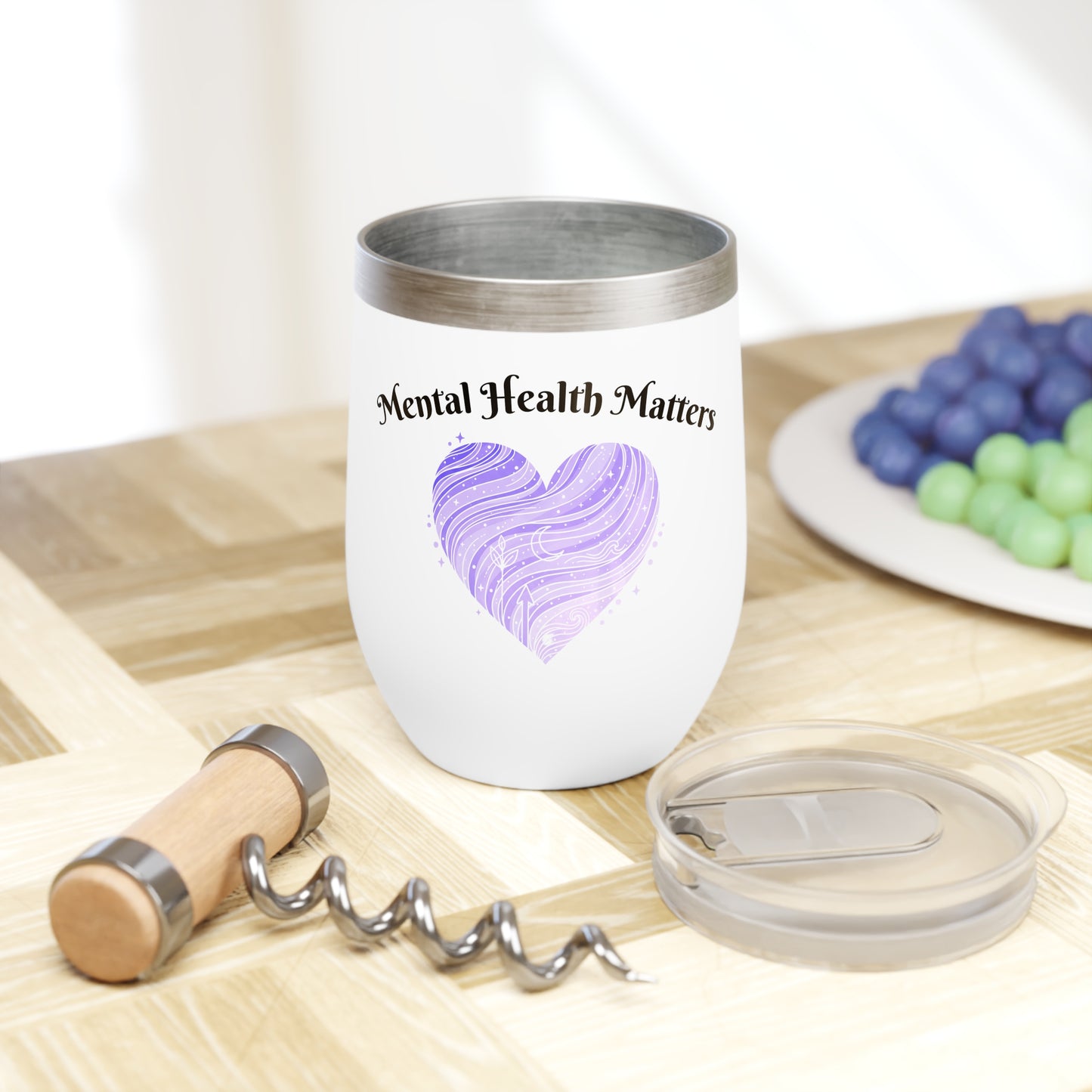 mental health matters wine tumbler - lilac