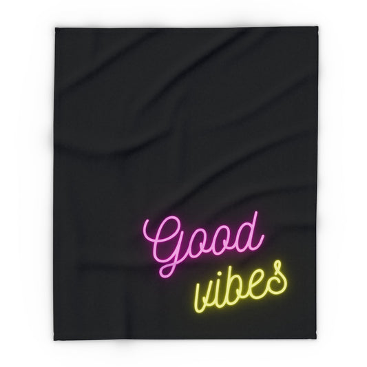 good vibes blanket - black