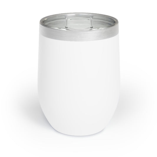 White tumbler with a clear lid on a white background